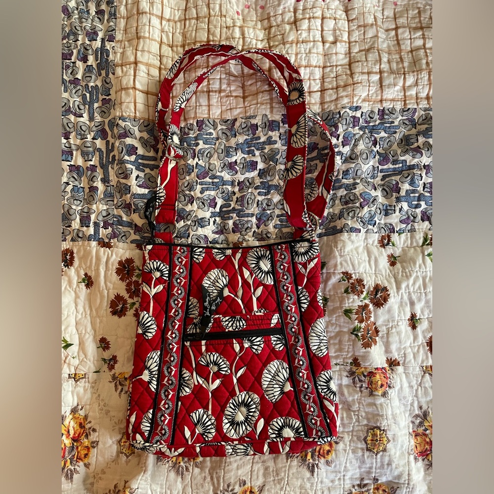 Vera Bradley Red and Black Floral Crossbody Bag
